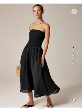 NWOT J. Crew Black Strapless Mixy Dress Size S